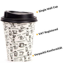 Carica l&#39;immagine nel visualizzatore di Gallery, 80 Bicchieri Carta per Prendere il Caffè – Tazza con Coperchio di 12 80 Sets