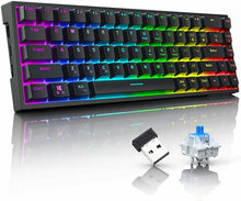 Carica l&#39;immagine nel visualizzatore di Gallery, Tronsmart 68 Tasti Tastiera Meccanica Wireless RGB,100% Anti-ghosting...