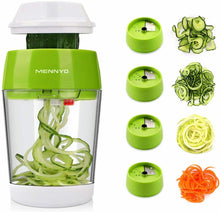 Carica l&#39;immagine nel visualizzatore di Gallery, MENNYO Taglia Verdure a Spaghetti, 4 in 1 Spiralizzatore di Affetta...