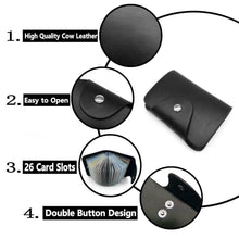 Carica l'immagine nel visualizzatore di Gallery, Porta Carte di Credito Pelle per Uomo Donna - 26 Slot (Nero) Nero