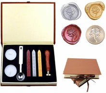 Carica l&#39;immagine nel visualizzatore di Gallery, Set per sigilli in cera lacca per lettere e libri , Kit completo con 3 colori