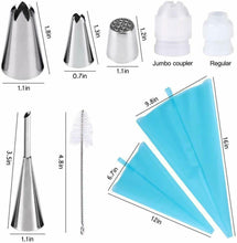 Carica l&#39;immagine nel visualizzatore di Gallery, 32 in 1 Set di Beccucci Sac a Poche per Decorazione Pasticceria in Acciaio Inox