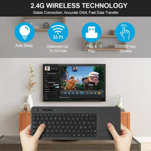 Carica l&#39;immagine nel visualizzatore di Gallery, Tastiera wireless per Smart TV con pad di controllo, Ricevitore USB, Portata 8 m