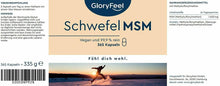 Carica l&#39;immagine nel visualizzatore di Gallery, gloryfeel Integratore MSM Metilsulfonilmetano Zolfo Organico MSM 1600mg 6mesi