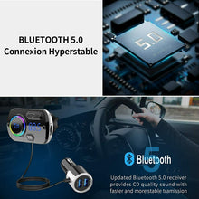 Carica l'immagine nel visualizzatore di Gallery, Trasmettitore bluetooth per autoradio FM Kit vivavoce e carica batterie per auto