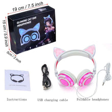 Carica l&#39;immagine nel visualizzatore di Gallery, Limson Cuffie per Bambini con Orecchie di Gatto, Pieghevoli a M, Rosa