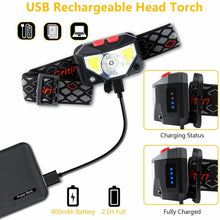 Carica l&#39;immagine nel visualizzatore di Gallery, Lampada Frontale Ricaricabile con USB, Impermeabile LED regolabile, Torcia Sport