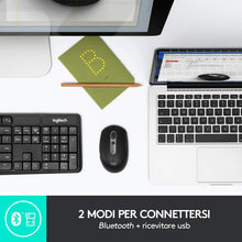 Carica l'immagine nel visualizzatore di Gallery, Mouse Wireless Silenzioso Multidispositivo Logitech M590 Bluetooth o Wireless