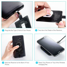 Carica l&#39;immagine nel visualizzatore di Gallery, CHOETECH - Ricevitore di Carica Wireless USB C, Universale, Tipo Qi,...