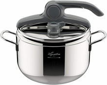 Carica l'immagine nel visualizzatore di Gallery, Pentola a pressione in acciaio inox 18/10, Capacità 5 L con 22 cm di diametro