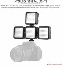 Carica l'immagine nel visualizzatore di Gallery, Luce fotografica 49 LED per fotocamera DSLR, Illuminazione dimmerabile batterie