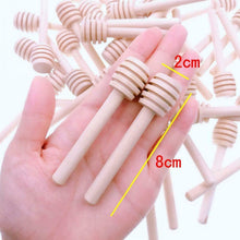 Carica l&#39;immagine nel visualizzatore di Gallery, JZK 50 X Cucchiaini bastoncini miele legno piccoli mini spargimiele 8 cm...