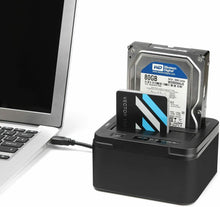Carica l'immagine nel visualizzatore di Gallery, SALCAR USB 3.0 Non in Linea Clone Docking Station 2-bay ottimizzato per Nero