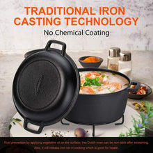Carica l'immagine nel visualizzatore di Gallery, Overmont Pentola Olandese 4.73 L/ 5 Quart Padella Casseruola in Ghisa...
