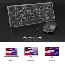 Carica l'immagine nel visualizzatore di Gallery, Inphic - Set di tastiera e mouse wireless ricaricabili, ultra sottile e Grey