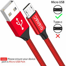 Carica l&#39;immagine nel visualizzatore di Gallery, GIANAC Cavo Micro USB,[4 Pezzi:0.5m,1m,2m,3m] Nylon USB ROSSO