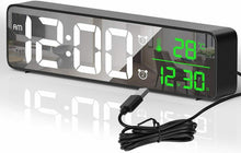 Carica l'immagine nel visualizzatore di Gallery, Sveglia da comodino con ampio display LED, Data temperatura, 40 suonerie, USB