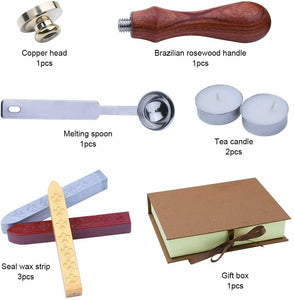 Set per sigilli in cera lacca per lettere e libri , Kit completo con 3 colori