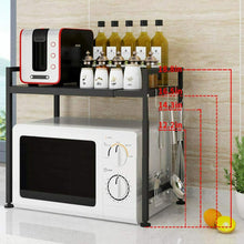 Carica l&#39;immagine nel visualizzatore di Gallery, Scaffale per forno a microonde in acciaio al carbonio, mensola H Type, Nero