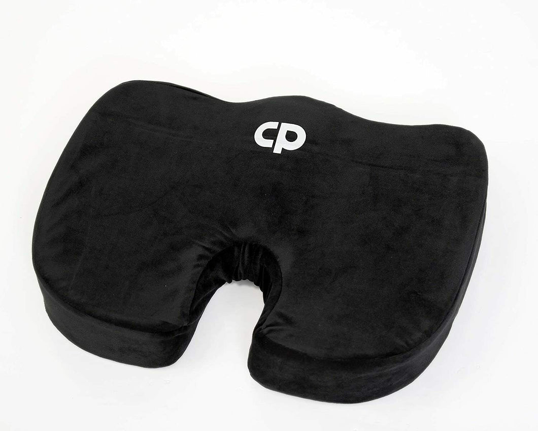 Riloer Cuscino Ortopedico Per Coccige E Sciatica - Set Con Cuscino Sedile E Schienale In Memory Foam Con Rivestimento Rimovibile - Nero