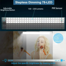 Carica l'immagine nel visualizzatore di Gallery, Lampada led Luce per armadio sensore di movimento, 78 LED Bianco-78 Led