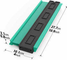 Carica l&#39;immagine nel visualizzatore di Gallery, Asgens - Duplicatore di contorno in plastica, 25,4 cm, righello Verde