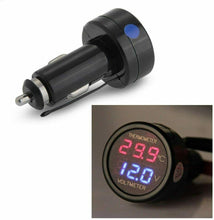 Carica l'immagine nel visualizzatore di Gallery, Voltometro per accendisigari 12 V, Termometro con display LCD per auto, Piccolo