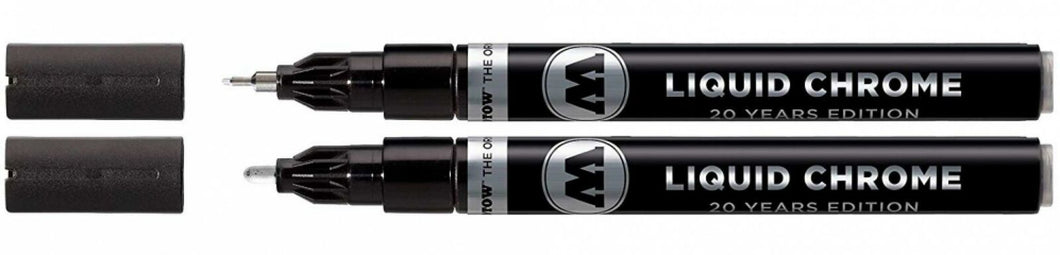 Molotow MO703112 Liquid - Set di 2 pennarelli cromati (1 x 1 mm e 1 x 2 mm)