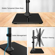 Carica l'immagine nel visualizzatore di Gallery, Supporto girevole per Schermo TV da 13" a 32", Base in vetro, VESA 75 / 100 mm