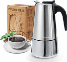 Carica l'immagine nel visualizzatore di Gallery, Godmorn Caffettiera Moka, Espresso in Acciaio INOX per Induzione...