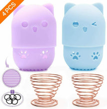 Carica l&#39;immagine nel visualizzatore di Gallery, Beauty Sponge Blender Set Porta Spugna Per Trucco, 2 Pezzi Blu + Viola