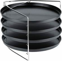 Carica l'immagine nel visualizzatore di Gallery, 4 x Teglie per pizza al forno da 28 cm con rivestimento in Teflon, Cornice stand