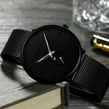 Carica l'immagine nel visualizzatore di Gallery, Orologio Uomo da Polso Ultra Sottile Minimalista per Impermeabile A5-argento