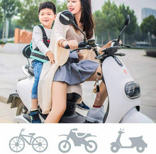 Carica l&#39;immagine nel visualizzatore di Gallery, Cintura di sicurezza per bambini per moto, Fascia regolabile, Imbracatura Nero