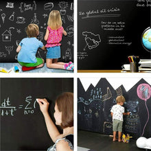 Carica l'immagine nel visualizzatore di Gallery, 2 x Lavagna Adesiva Rimovibile in PVC Nero 44 X 210cm + 5 Gessetti