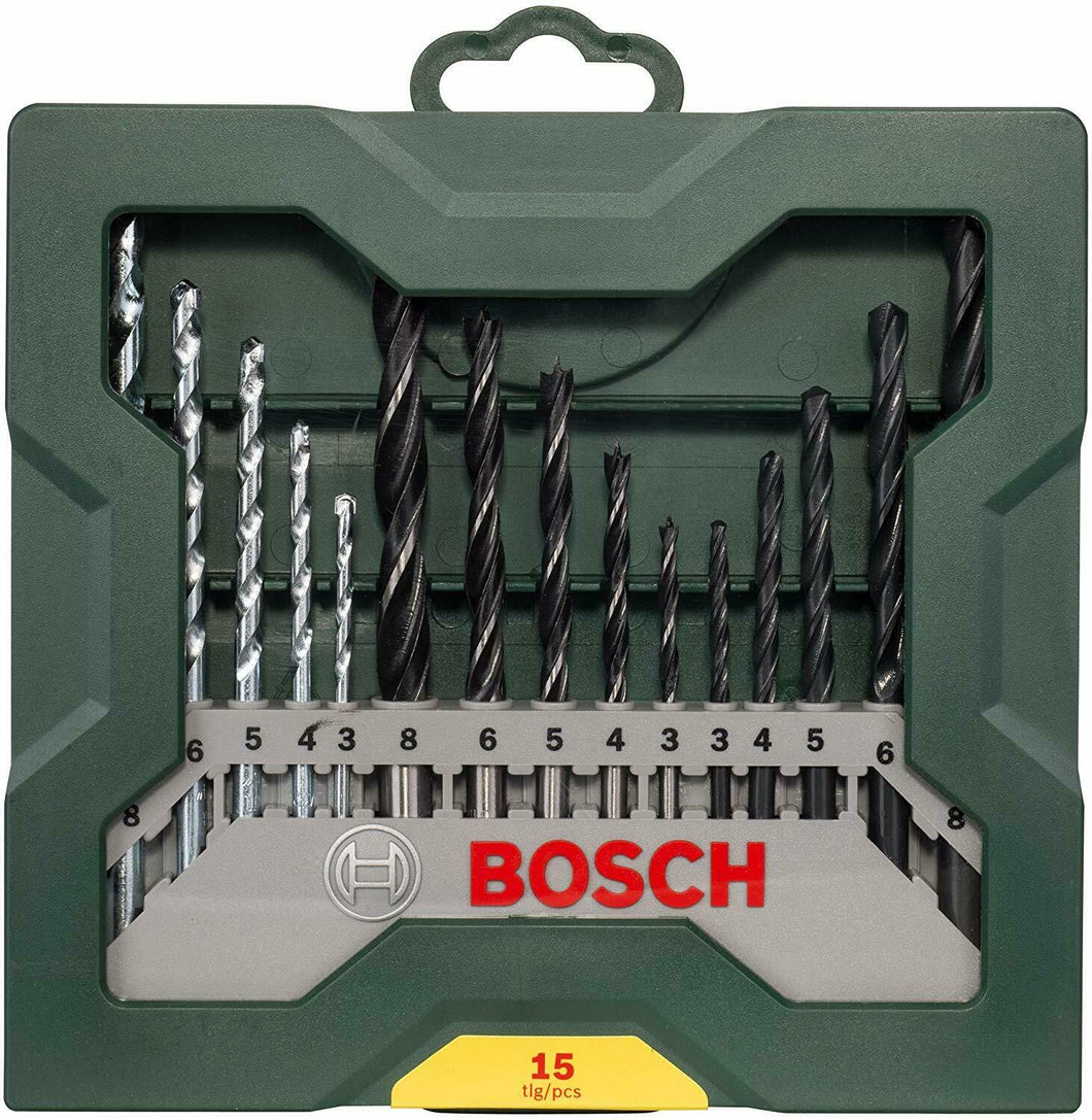 BOSCH SET X-LINE PUNTE TRAPANO LEGNO METALLO MURO 15 PEZZI