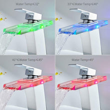 Carica l'immagine nel visualizzatore di Gallery, Auralum Rubinetto Miscelatore Lavabo Monocomando a Cascata con Luce LED...