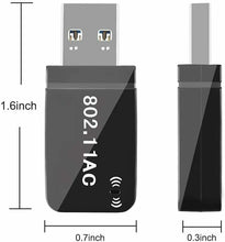 Carica l'immagine nel visualizzatore di Gallery, Adattatore USB 3.0 WiFi dual band AC 1200Mbps, Mini chiavetta connessione PC Mac
