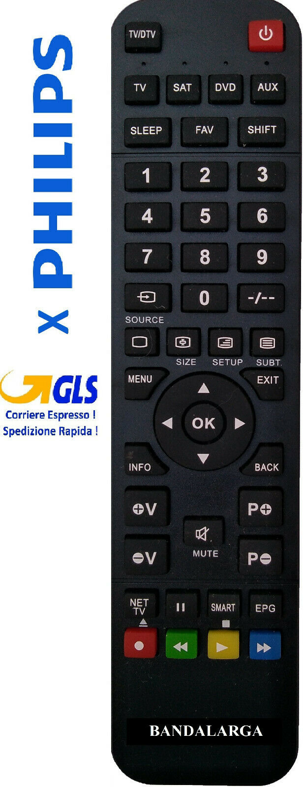 Telecomando per PHILIS serie PUS selezionare il modello arriva già pronto