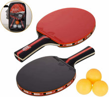 Carica l'immagine nel visualizzatore di Gallery, Set di racchette per ping pong con doppia faccia in gomma, 3 palle, Allenamento