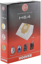 Carica l'immagine nel visualizzatore di Gallery, 5 x Sacchetti di ricambio per aspirapolvere, Hoover Pure Epa H64 in microfibra