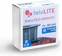 Carica l&#39;immagine nel visualizzatore di Gallery, Filo animato (No gas) per saldatura helvi ø 0,9 mm 1 kg, diametro bobina: 100mm