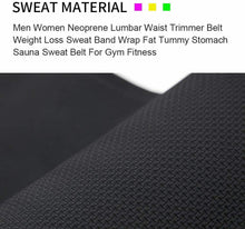 Carica l&#39;immagine nel visualizzatore di Gallery, Fascia snellente dimagrante in neoprene per addominali busto, Uomo e donna, Nero