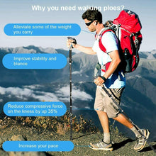 Carica l'immagine nel visualizzatore di Gallery, VISSSVI Bastoni Trekking 2 Pezzi Bastoncini da e Camminata Nero