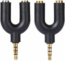 Carica l&#39;immagine nel visualizzatore di Gallery, 2 x Sdoppiatore per attacco cuffia Aux da 3.5 mm, Adattatore microfono e cuffia
