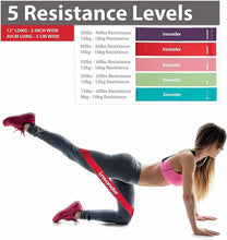 Carica l&#39;immagine nel visualizzatore di Gallery, Set di 5 Bande Elastiche di Resistenza per Fitness, Yoga, Crossfit - Colori vari