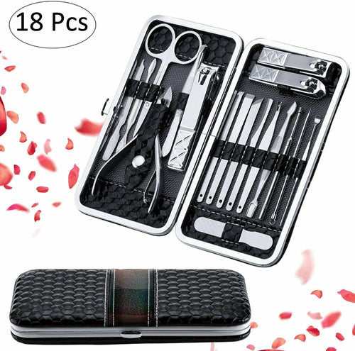 Set completo per manicure e pedicure, Kit con accessori per unghie + custodia