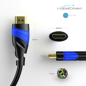 KabelDirekt 1,5m Cavo HDMI 4K, compatibile con (HDMI 2.0a/b, 1.5 m, Nero/Blu
