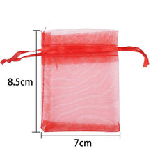 Carica l'immagine nel visualizzatore di Gallery, Gudotra 100pz Sacchetti Bustina Organza Portaconfetti per Nozze 100pz-rosso