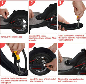 Parafango posteriore di ricambio compatibile per Xiaomi M365 / M365 PRO Nero